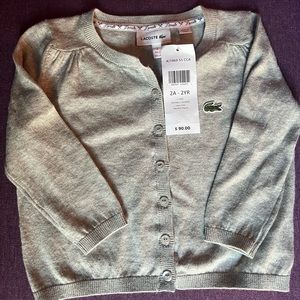 Lacoste Toddler girls Gray Cardigan 2T
